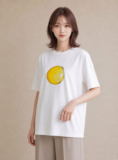 プリントTシャツ レディース 目玉焼き 食べ物 フード イラスト ガーリー 公園 ママ 白T
