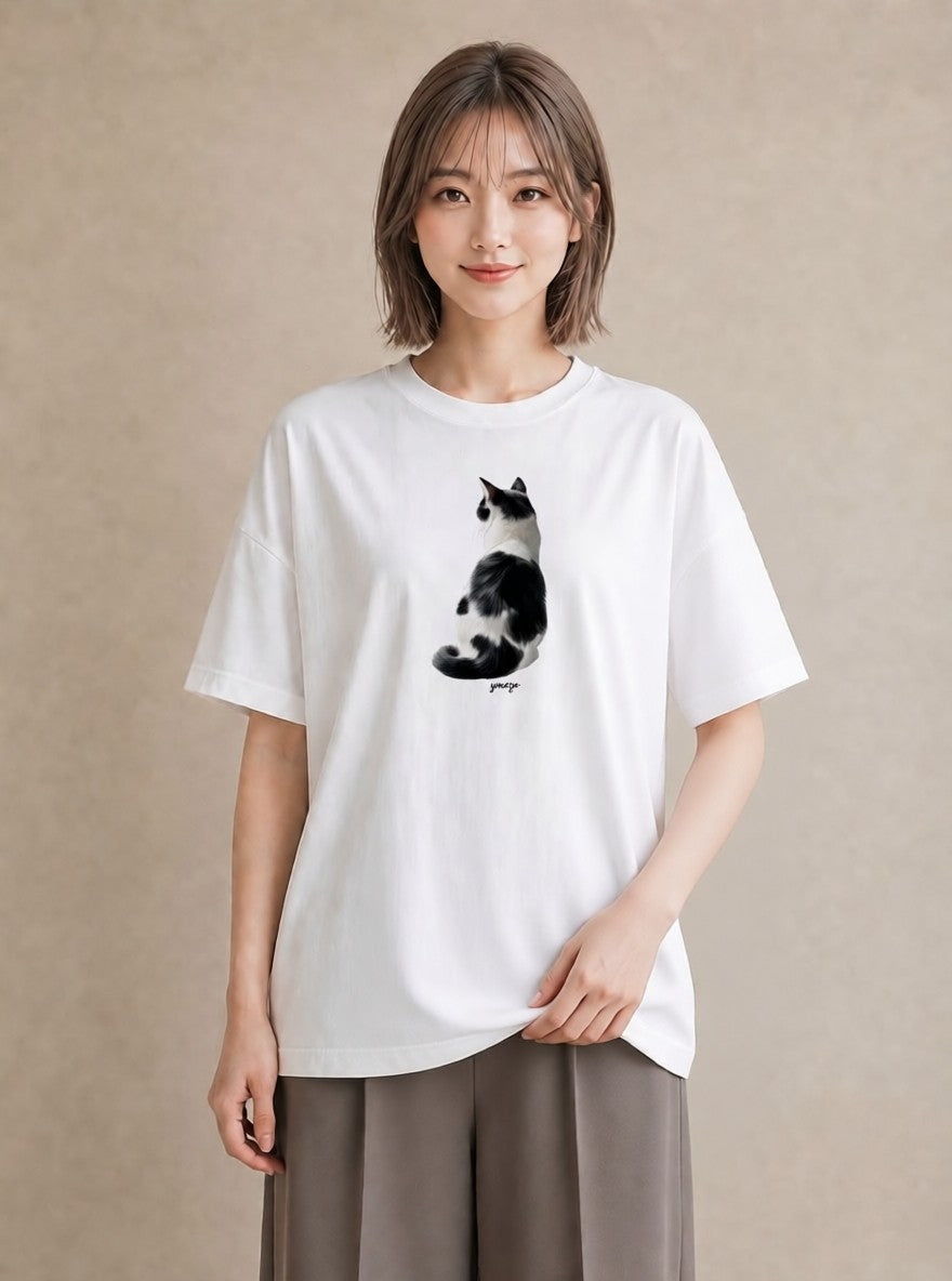 半袖Tシャツ レディース ラグドール 猫 ねこ イラスト ラフ 秋コーデ おしゃれギフト 白T