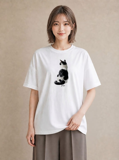 半袖Tシャツ レディース ラグドール 猫 ねこ イラスト ラフ 秋コーデ おしゃれギフト 白T