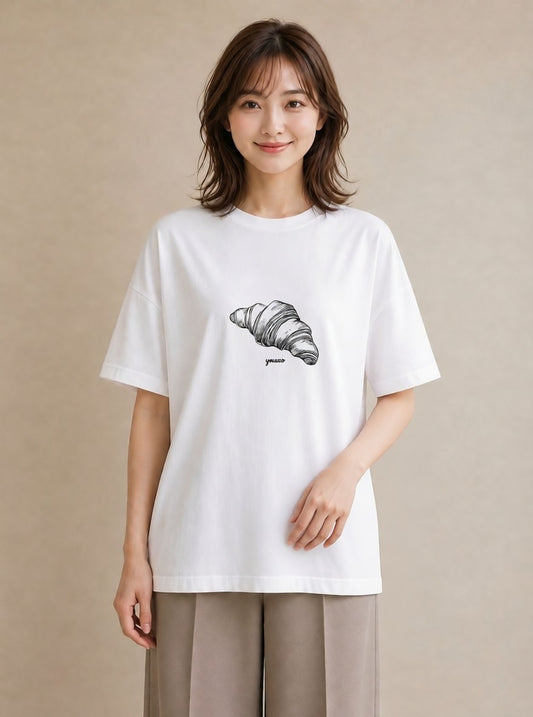 プリントTシャツ レディース パン ベーカリー レトロ イラスト 抜け感 母娘コーデ 自分用 白T