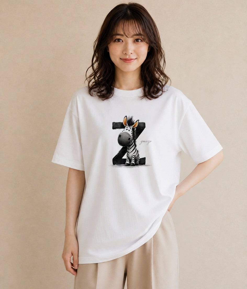 グラフィックTシャツ レディース しまうま 動物 アニマル イラスト ラフカジュアル ビーチ デイリーウェア 白T