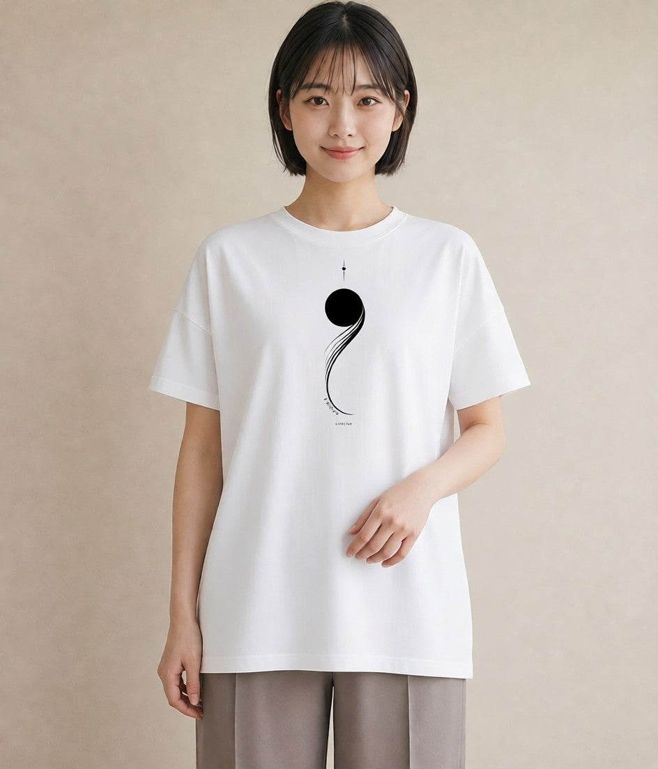 デザインTシャツ レディース 幾何学 ミニマル ジオメトリック イラスト ユニーク 夏コーデ 通学 白T