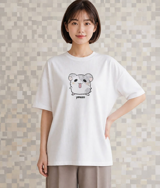 デザインTシャツ レディース キンクマハムスター ペット 動物 イラスト ボタニカル 母娘コーデ 自分用 白T