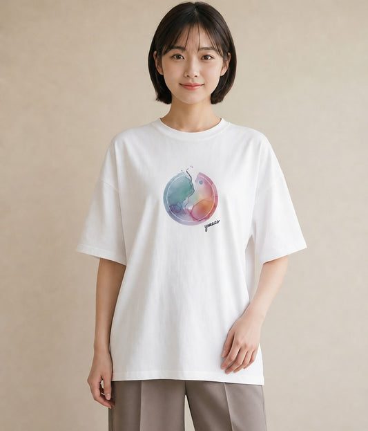 Tシャツ レディース オーロラ 星空 宇宙 イラスト 旅行コーデ ビーチ デイリーウェア 白T