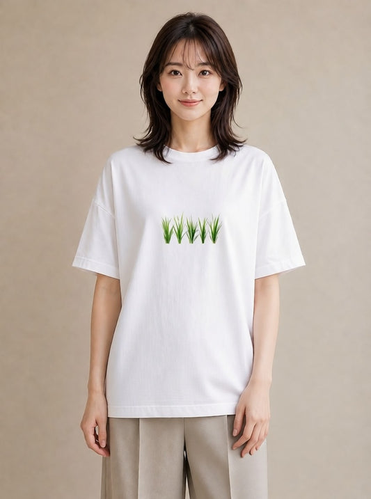 デザインTシャツ レディース 芝生 植物 ボタニカル イラスト ヴィンテージ風 ギフト 母の日 白T
