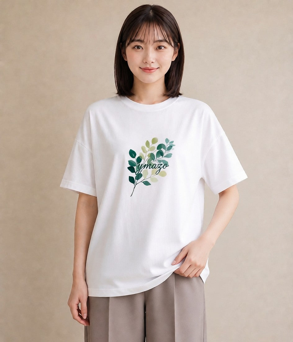 Tシャツ レディース ハーブ 植物 ボタニカル イラスト 休日コーデ 通勤 在宅 白T