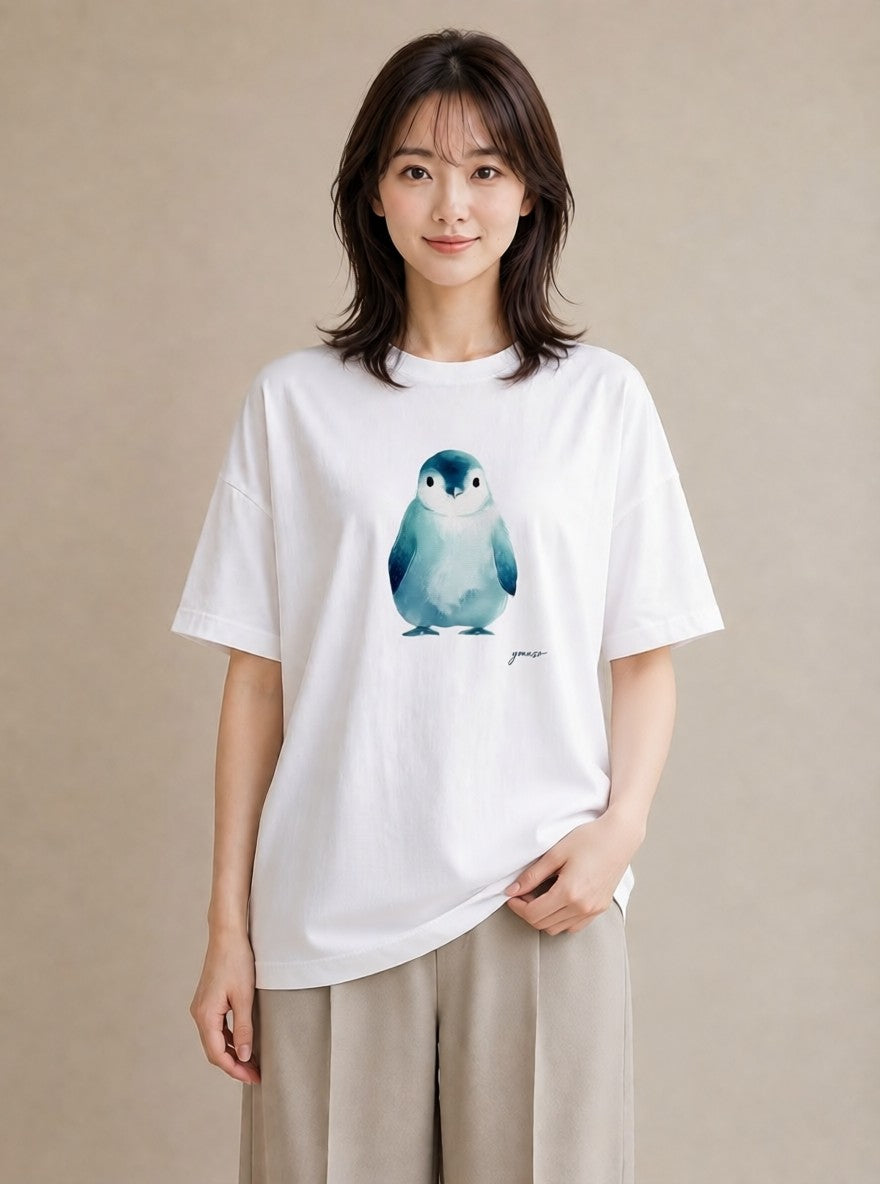 デザインTシャツ レディース 文鳥 ペット 動物 イラスト モード 送別ギフト 通勤 白T