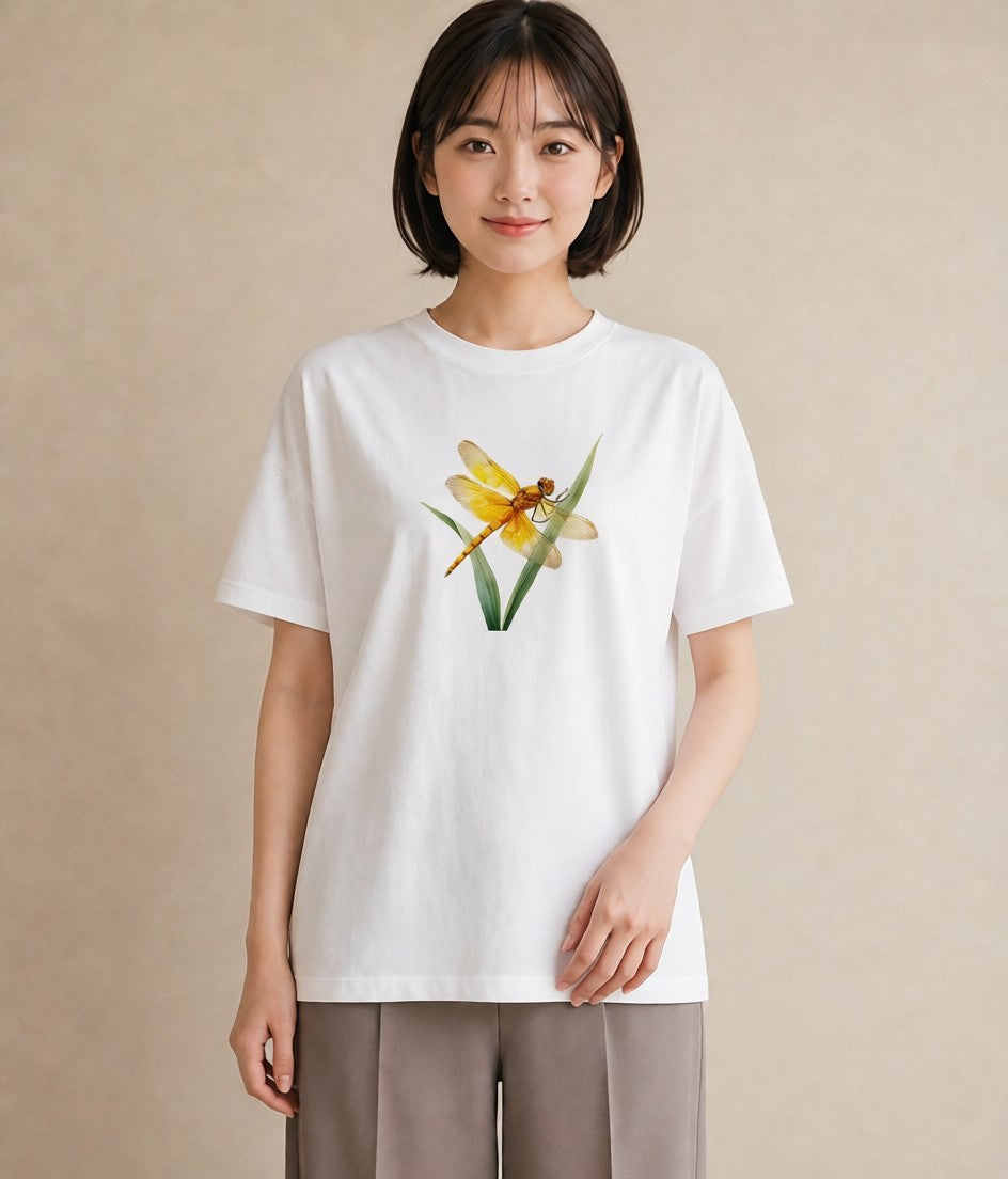 グラフィックTシャツ レディース ホタル 昆虫 虫 イラスト 通勤 在宅 白T
