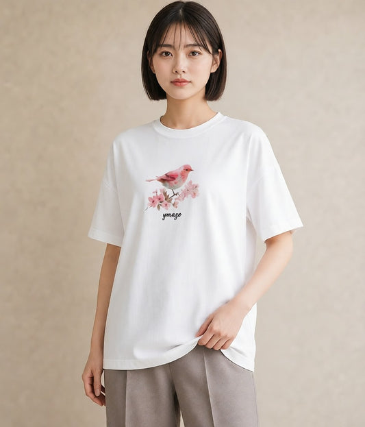 グラフィックTシャツ レディース ことり ペット 動物 イラスト こなれ感 女性向けギフト 散歩 白T
