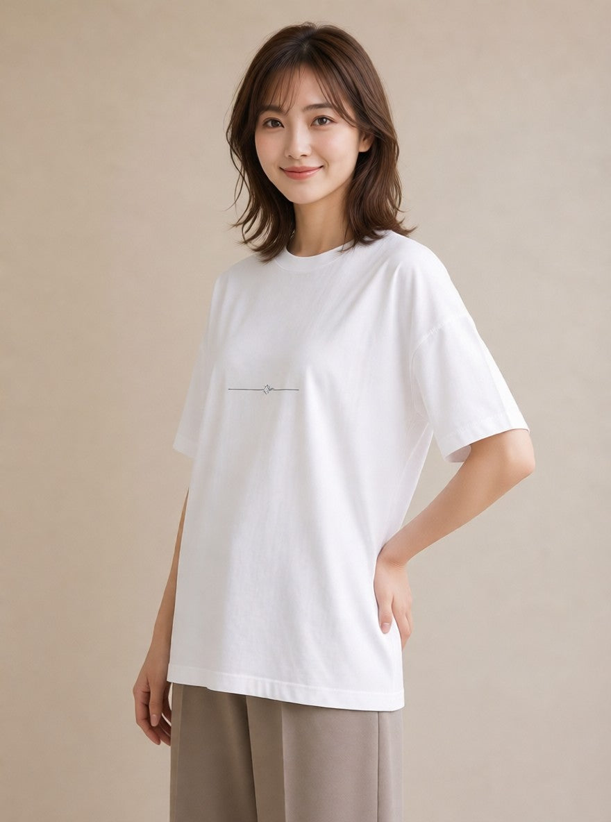プリントTシャツ レディース 幾何学 ミニマル ジオメトリック イラスト 可愛い カフェ巡り 女子会 白T