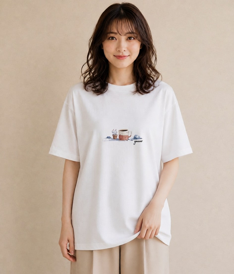 Tシャツ レディース 紅茶 食べ物 フード イラスト 淡色 母の日 ビーチ 白T
