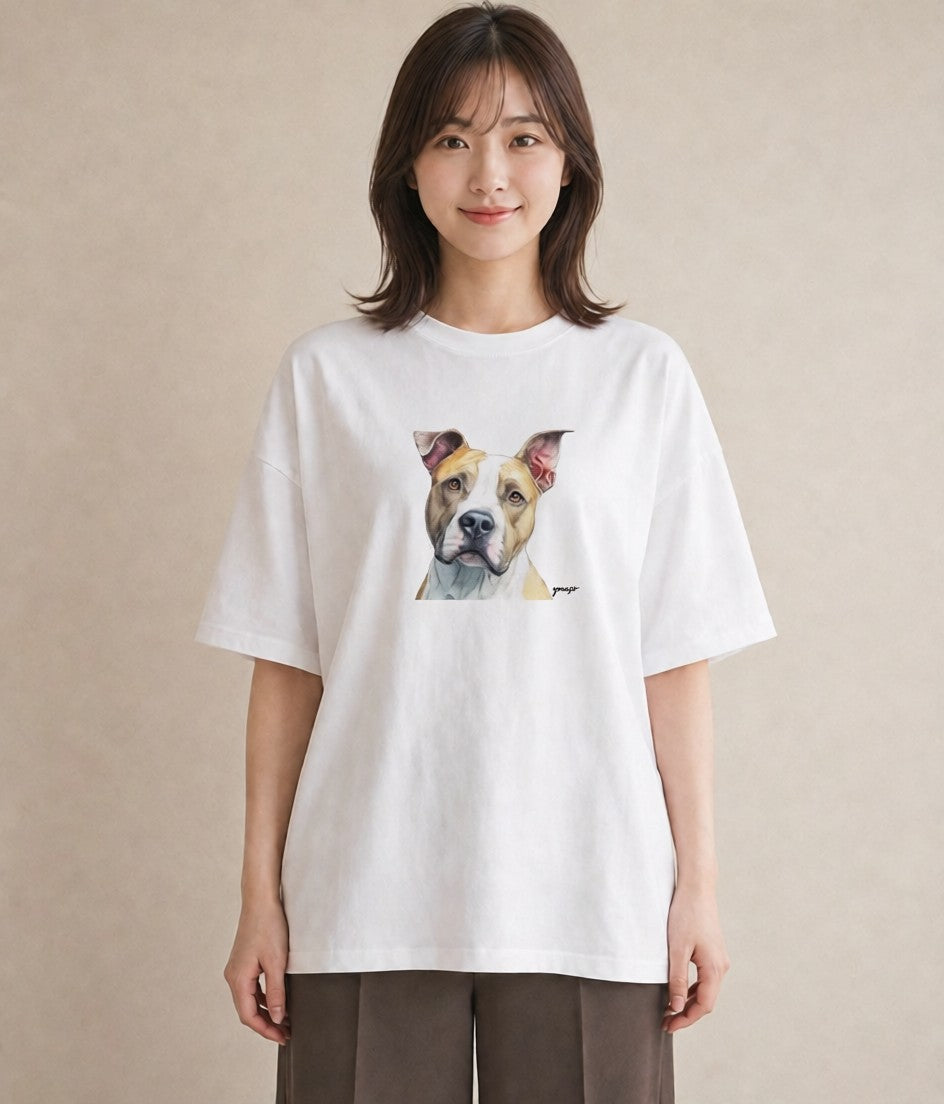 半袖Tシャツ レディース ミックス犬 犬 いぬ イラスト 休日コーデ 旅行 母娘コーデ 白T