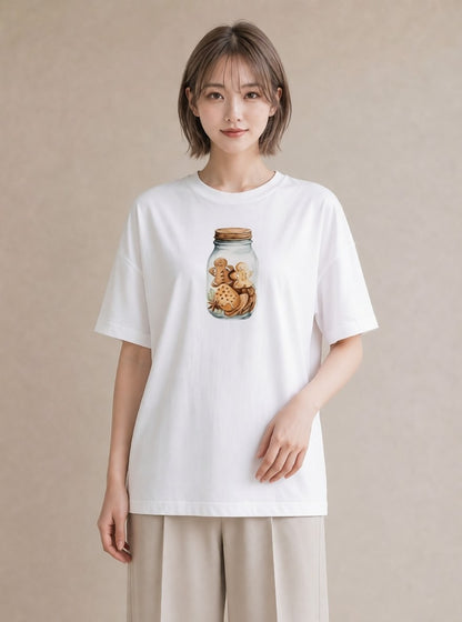Tシャツ レディース ポップコーン 食べ物 フード イラスト 水彩風 レイヤード 友達ギフト 白T