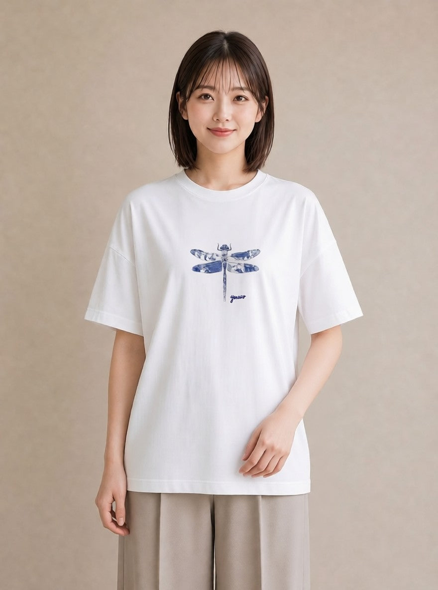グラフィックTシャツ レディース とんぼ 昆虫 虫 イラスト ポップ 母の日 ビーチ 白T