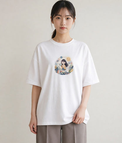 グラフィックTシャツ レディース 惑星 星空 宇宙 イラスト 旅行用 海 白T
