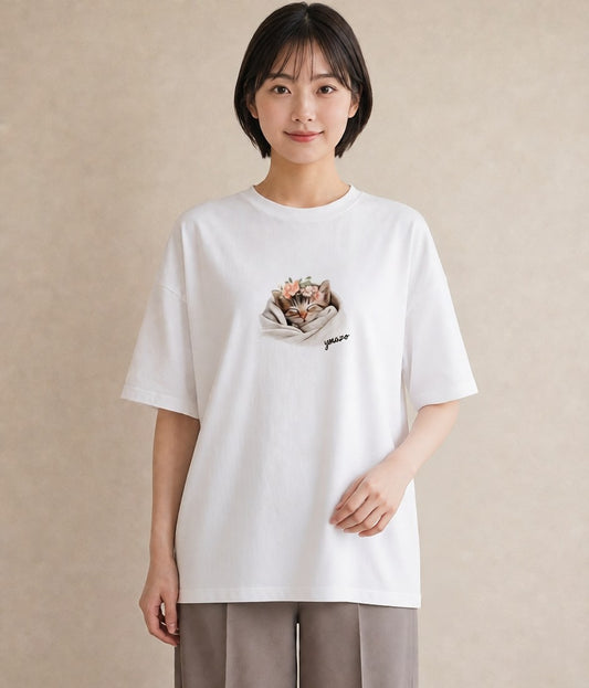 デザインTシャツ レディース 愛猫 猫 ねこ イラスト シック 女子会 お揃い 白T