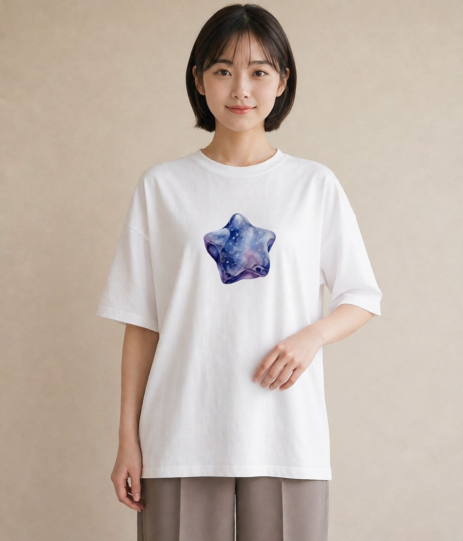デザインTシャツ レディース 宇宙 星空 イラスト レトロ おしゃれギフト 社会人 白T