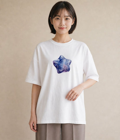 デザインTシャツ レディース 宇宙 星空 イラスト レトロ おしゃれギフト 社会人 白T