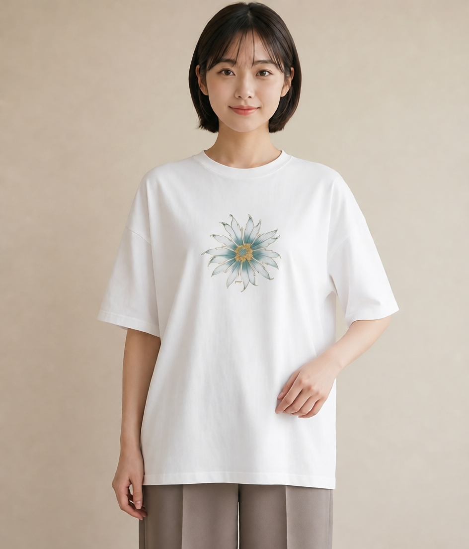 グラフィックTシャツ レディース ゆり 百合 花 花柄 イラスト シンプル お揃い 親子 白T