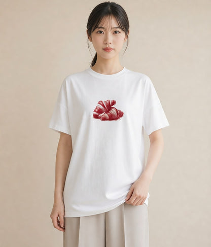 半袖Tシャツ レディース パン ベーカリー イラスト ポップ ルームウェア ギフト 白T