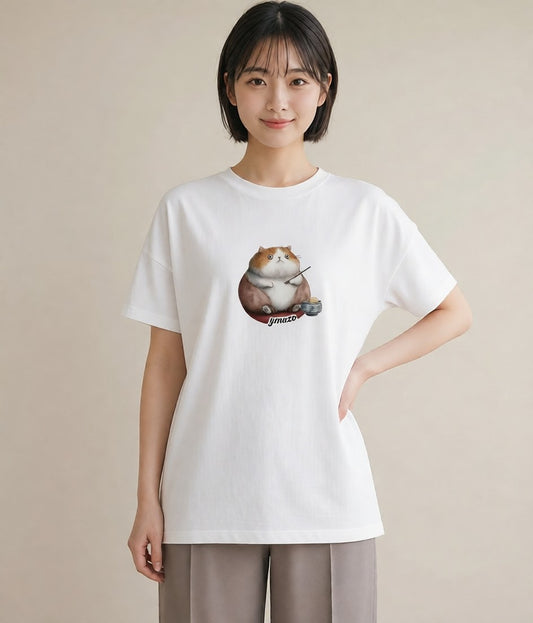 グラフィックTシャツ レディース マンチカン 猫 ねこ イラスト 上品 お出かけ 普段着 白T