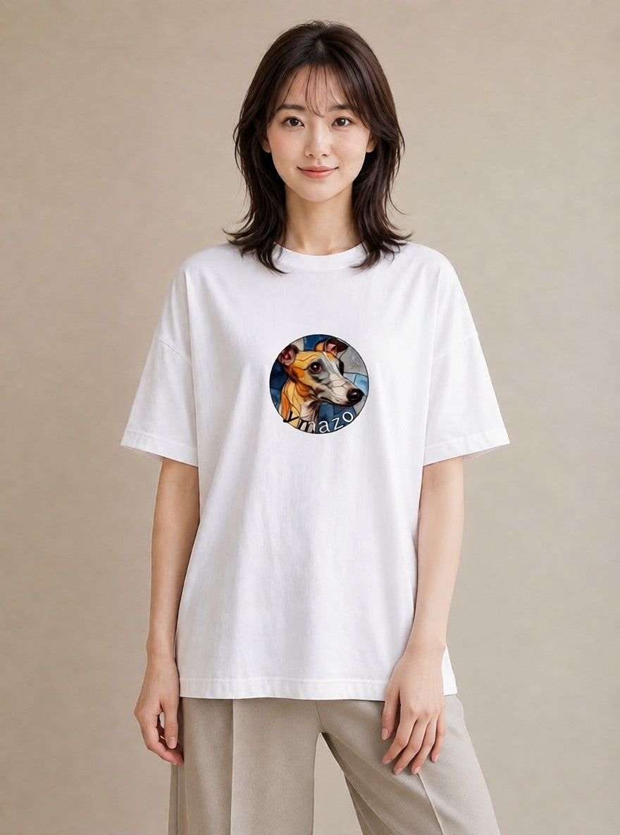 グラフィックTシャツ レディース イタリアングレーハウンド 犬 いぬ イラスト 線画 社会人 女性 白T