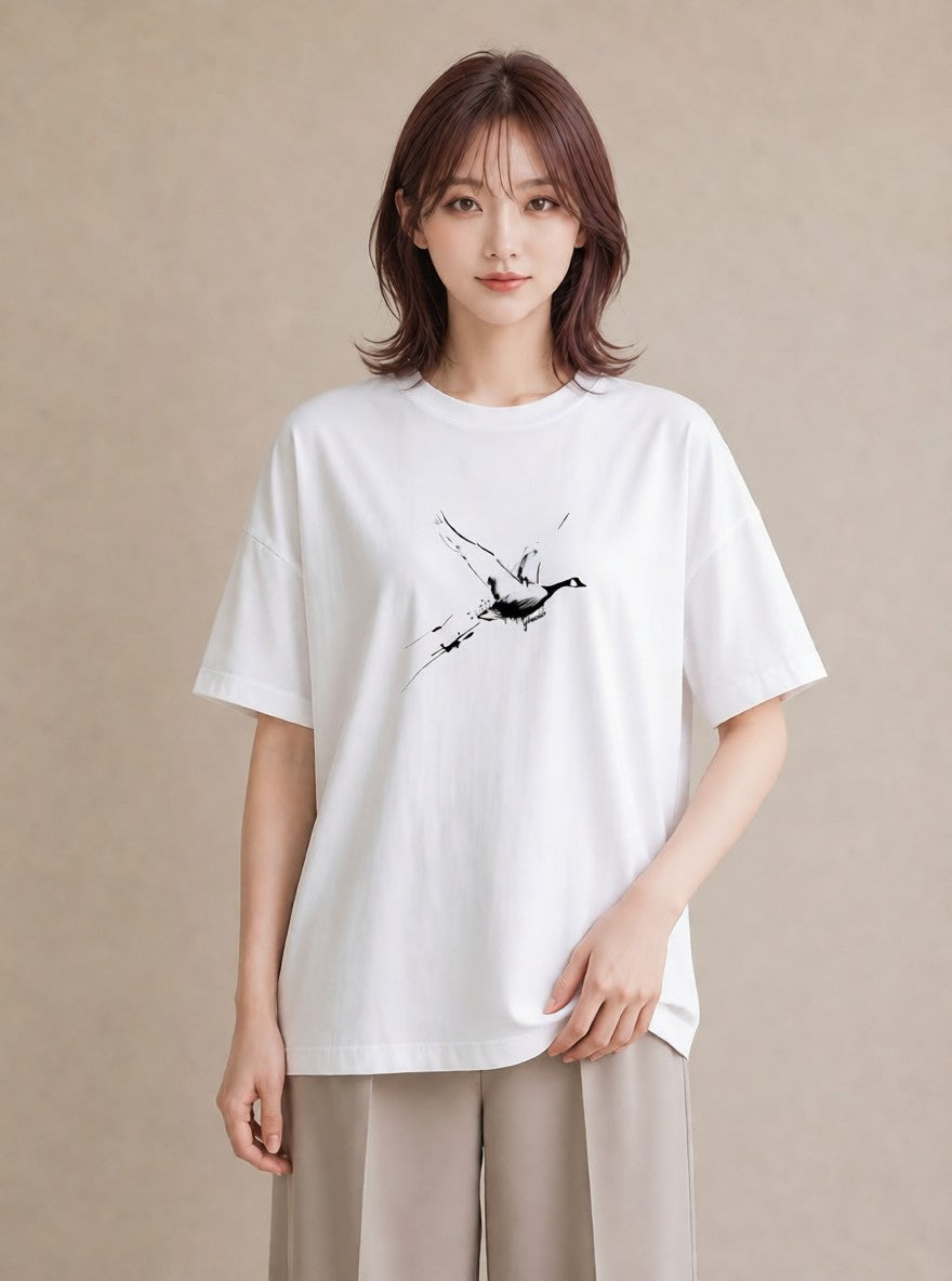 半袖Tシャツ レディース 折り鶴 折り紙 ナチュラル アンティーク イラスト ガーリー ホワイトデー 春服 白T