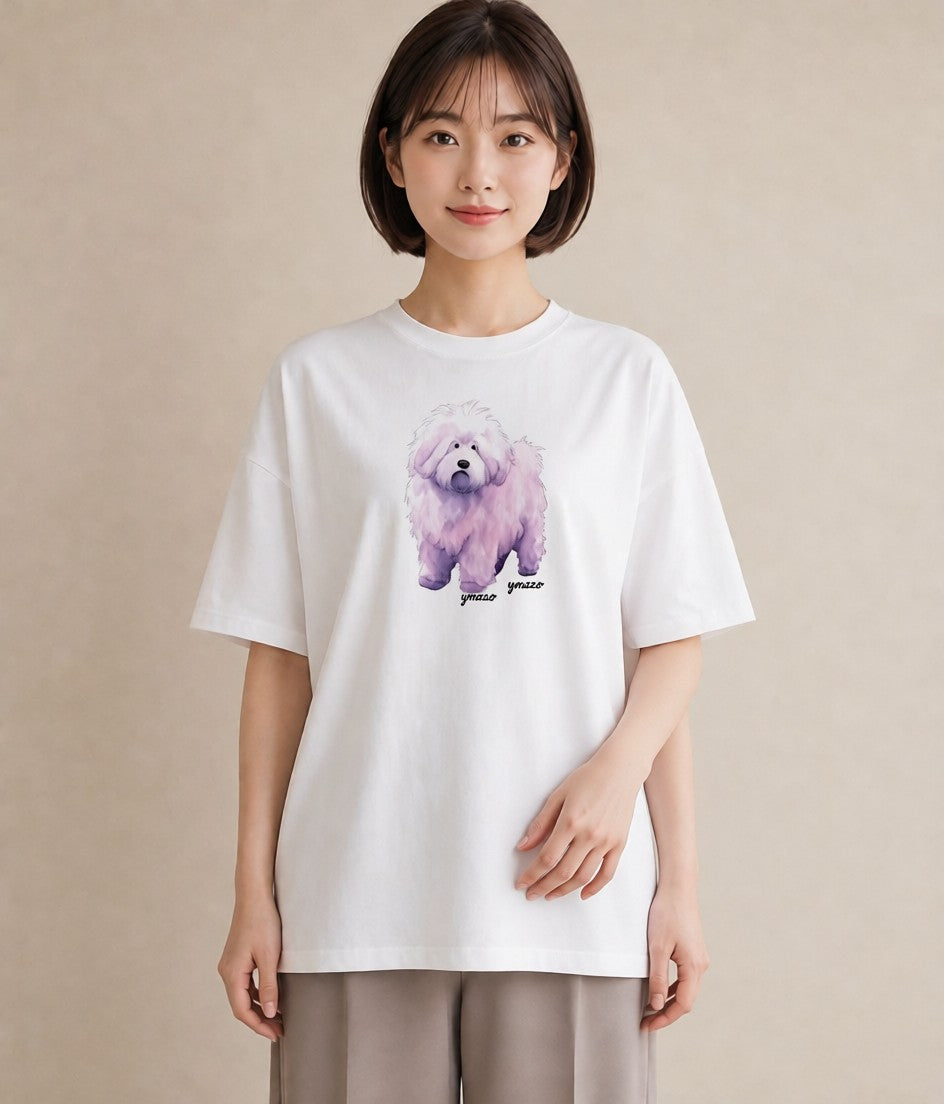 Tシャツ レディース ビションフリーゼ 犬 いぬ イラスト 可愛い ギフト 母の日 白T