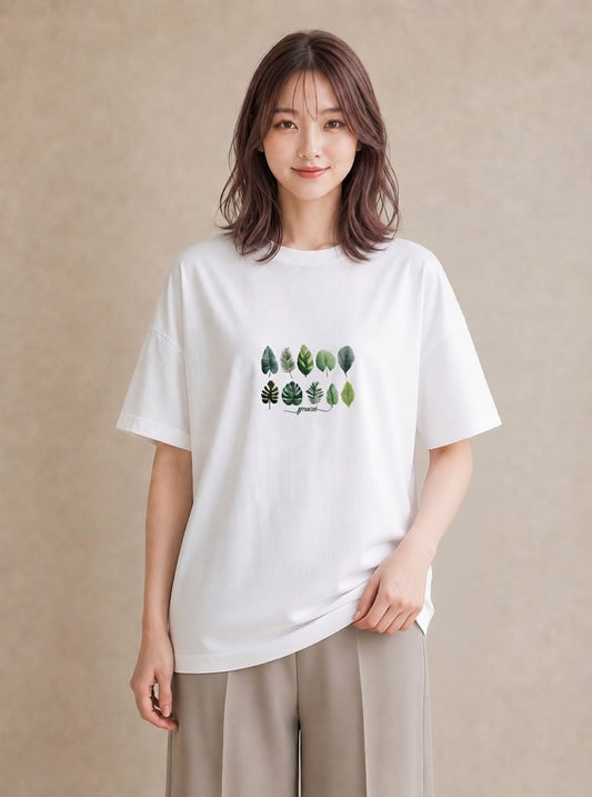 Tシャツ レディース モンステラ 植物 ボタニカル イラスト きれいめカジュアル 部屋着 女性向けギフト 白T