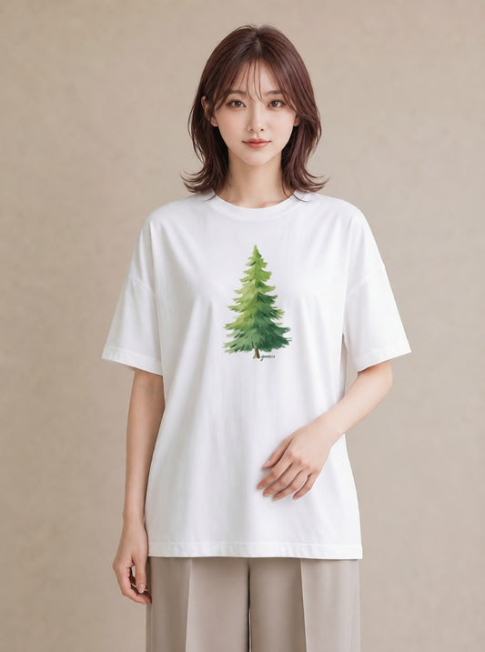 デザインTシャツ レディース 木 植物 ボタニカル イラスト シンプル 姉妹 送別ギフト 白T