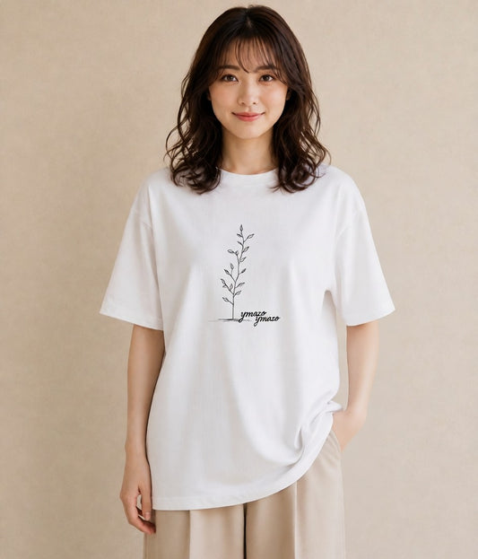 プリントTシャツ レディース 観葉植物 ボタニカル 植物 イラスト シック 友達ギフト 部屋着 白T