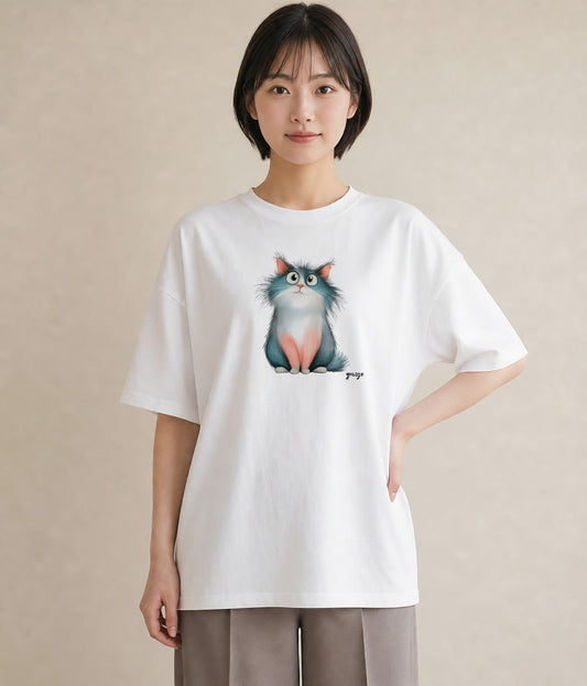半袖Tシャツ レディース ラグドール 猫 ねこ イラスト カジュアル ルームウェア ギフト 白T