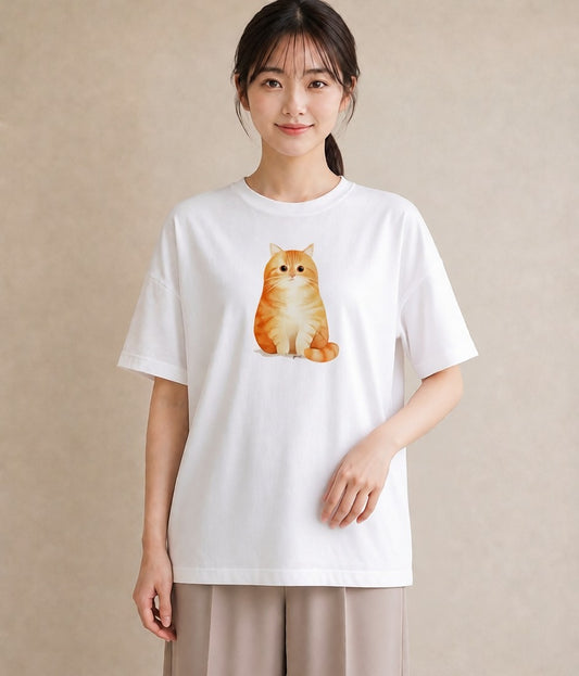 半袖Tシャツ レディース アメリカンショートヘア 猫 ねこ イラスト ポップ 旅行 母娘コーデ 白T