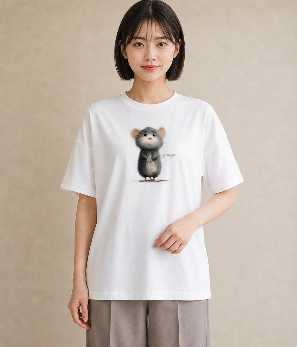 デザインTシャツ レディース チンチラ ペット 動物 イラスト ナチュラル 週末コーデ 敬老の日 白T