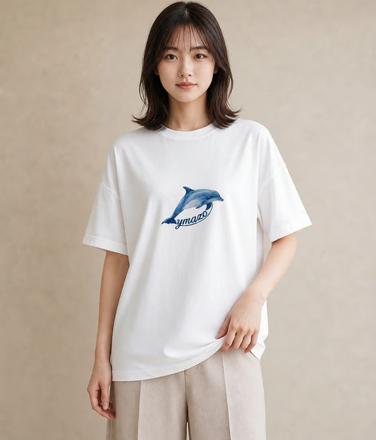 Tシャツ レディース サメ 海の生き物 海 イラスト 旅行コーデ 春コーデ 姉妹 白T