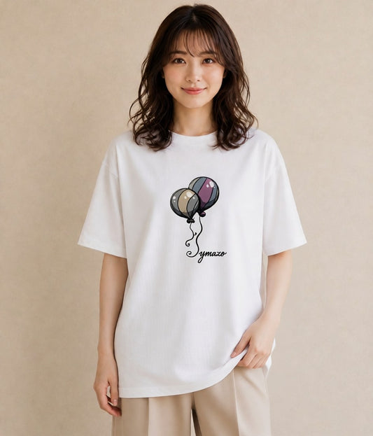 プリントTシャツ レディース 紙風船 和紙 ナチュラル アンティーク イラスト ボタニカル ホワイトデー 春服 白T