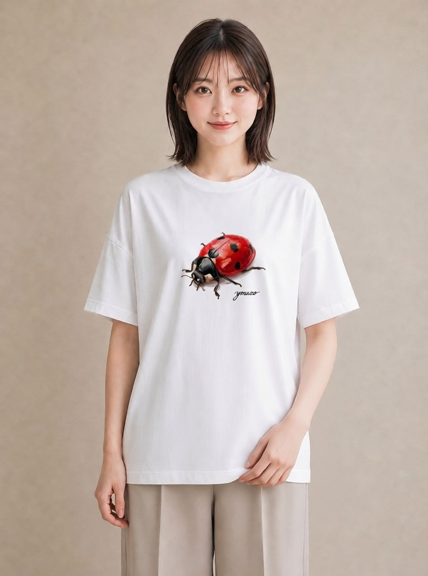 半袖Tシャツ レディース アリ 昆虫 虫 イラスト 手描き風 通勤 在宅 白T