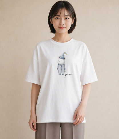 プリントTシャツ レディース ハチワレ 白黒猫 猫 ねこ イラスト ユニーク 女子会 お揃い 白T