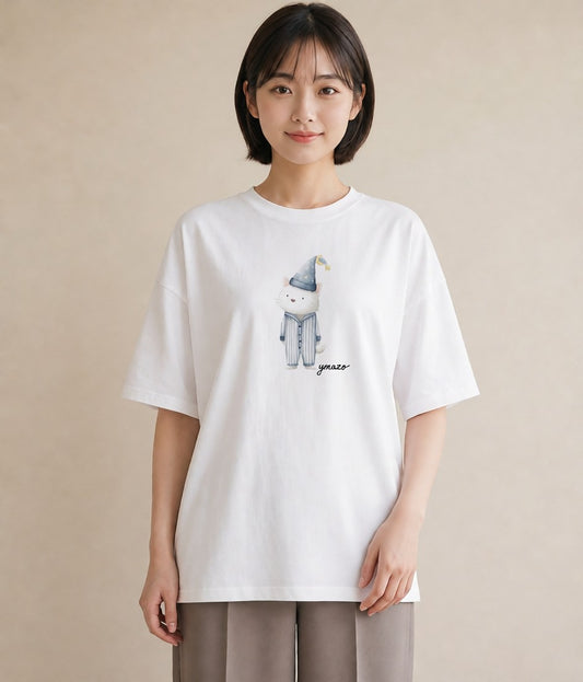 プリントTシャツ レディース ハチワレ 白黒猫 猫 ねこ イラスト ユニーク 女子会 お揃い 白T