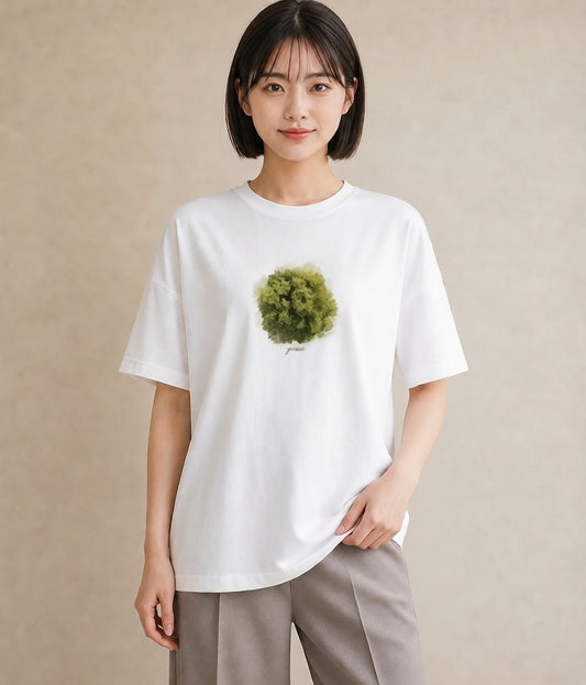 Tシャツ レディース 木 植物 ボタニカル イラスト レトロ レイヤード 友達ギフト 白T