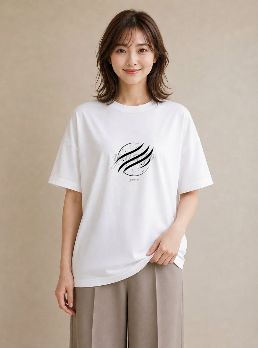 グラフィックTシャツ レディース 手鏡 アンティーク レトロ ナチュラル イラスト ニュアンス 社会人 女性 白T