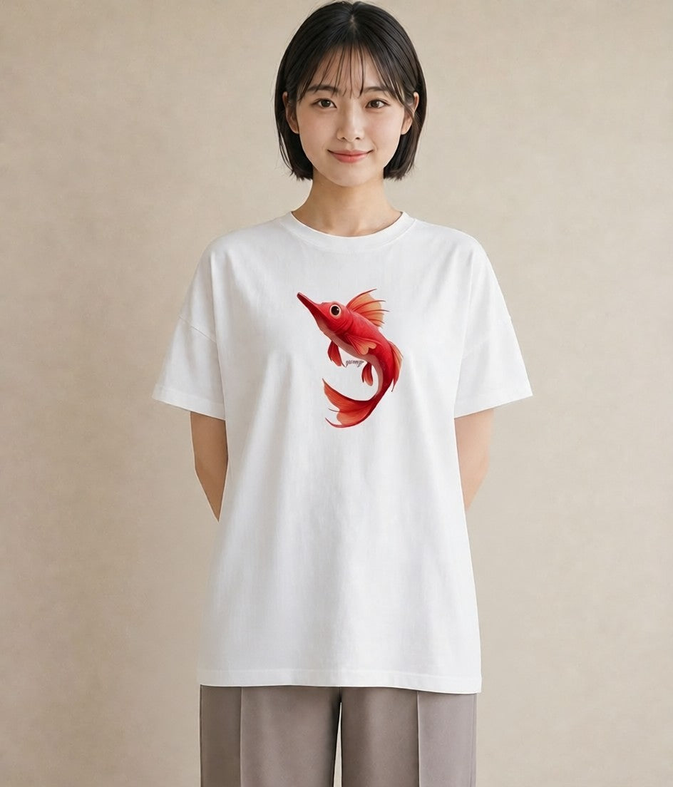 グラフィックTシャツ レディース ベタ ペット 動物 イラスト ボタニカル 女子会 お揃い 白T
