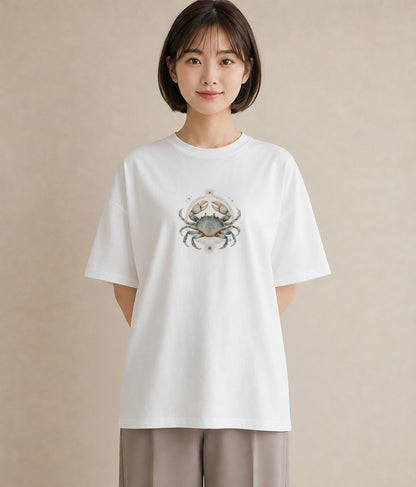 Tシャツ レディース 山羊座 星空 宇宙 イラスト こなれ感 20代 カジュアルコーデ 白T