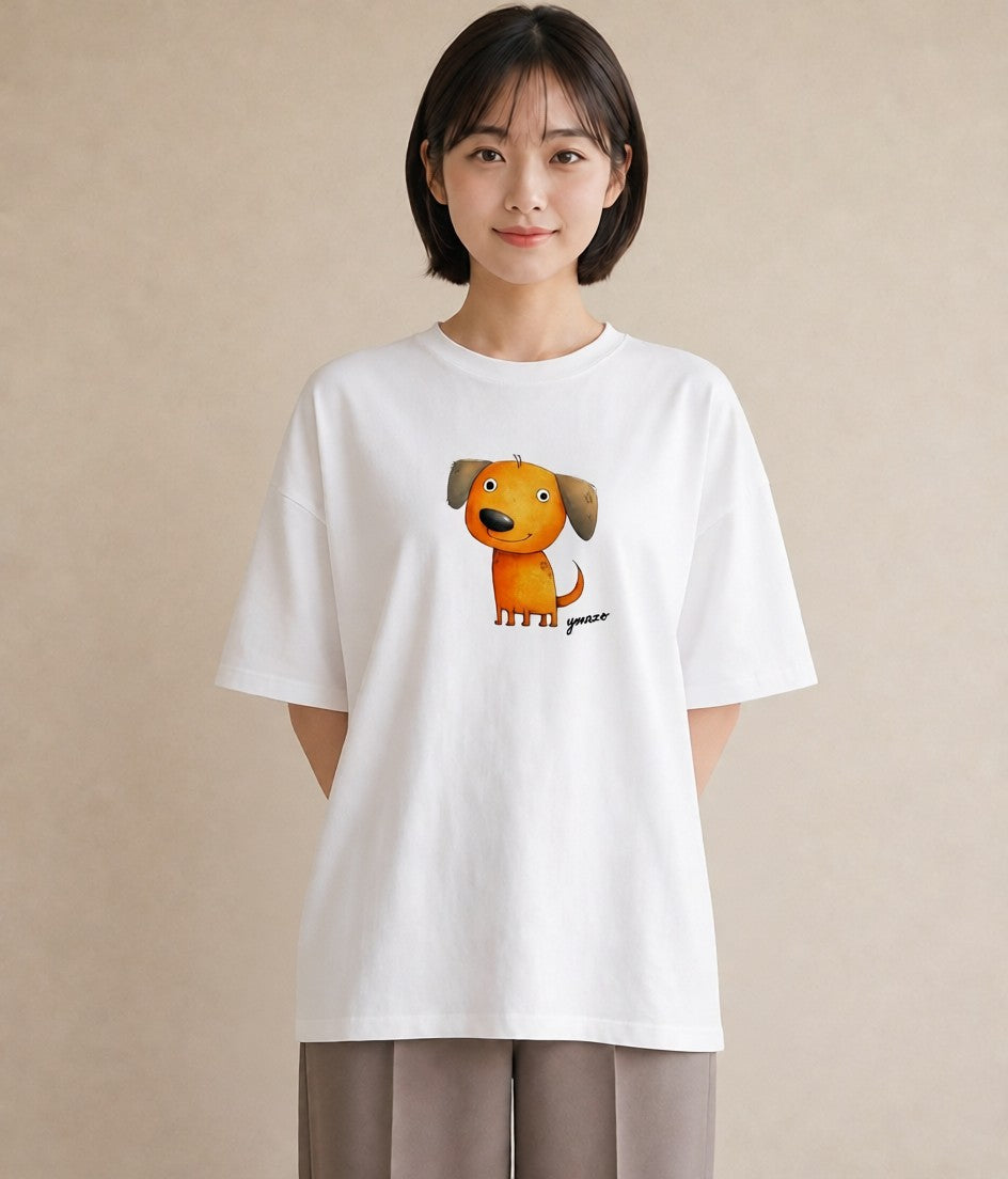 グラフィックTシャツ レディース 犬好き 犬 いぬ イラスト 秋コーデ おしゃれギフト 白T