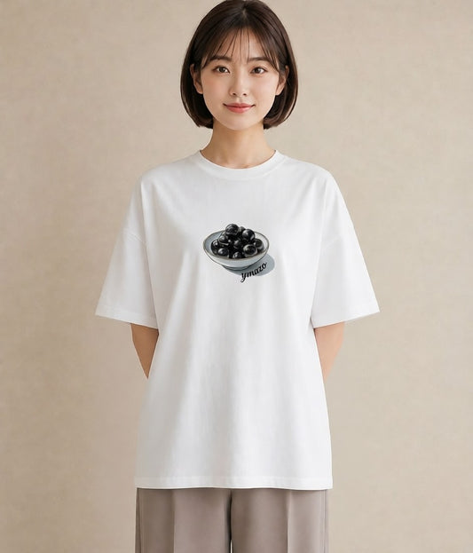 Tシャツ レディース ブルーベリー 食べ物 フード イラスト 淡色 女性向けギフト 散歩 白T