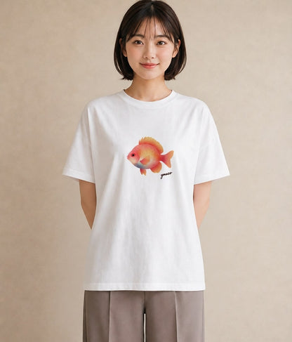 グラフィックTシャツ レディース カクレクマノミ 海の生き物 海 イラスト きれいめ デート 帰省 白T