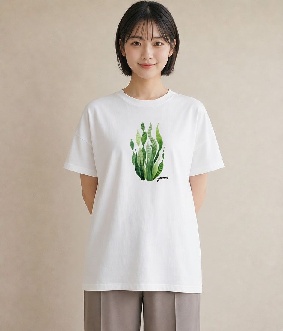 プリントTシャツ レディース シダ 植物 ボタニカル イラスト 可愛い 母の日 ビーチ 白T