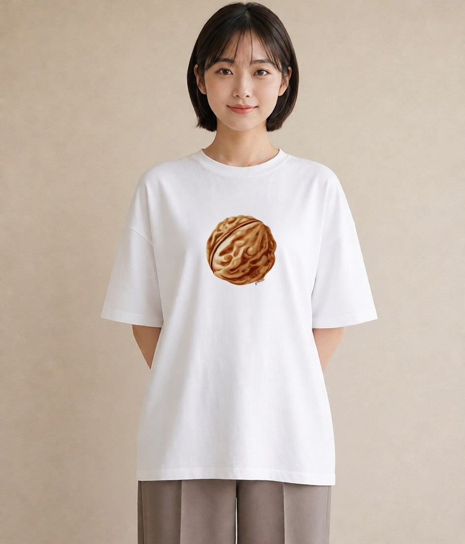 Tシャツ レディース どんぐり 植物 ボタニカル イラスト ラフ 春服 ミセス 白T