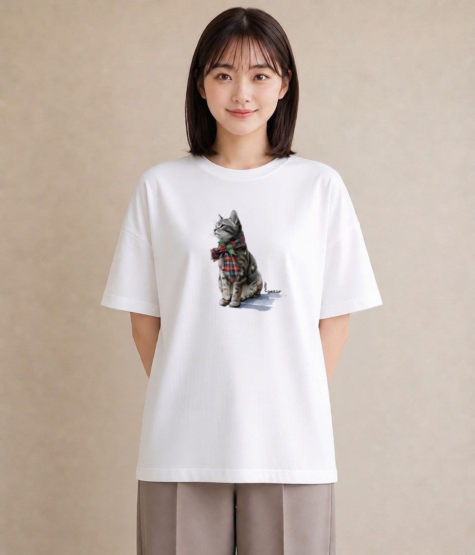Tシャツ レディース アメリカンショートヘア 猫 ねこ イラスト 夏コーデ 通学 白T