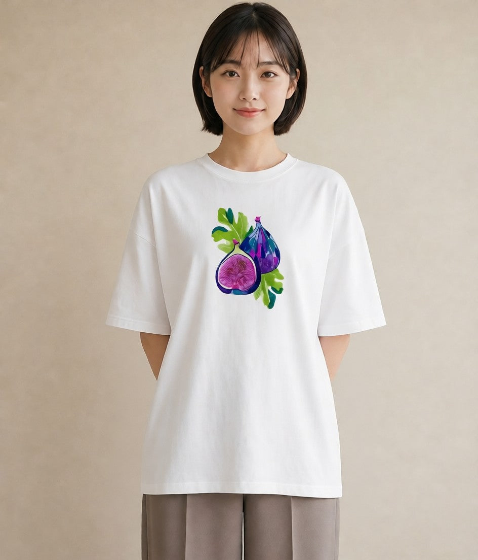 グラフィックTシャツ レディース 木の実 植物 ボタニカル イラスト こなれ感 春コーデ 姉妹 白T